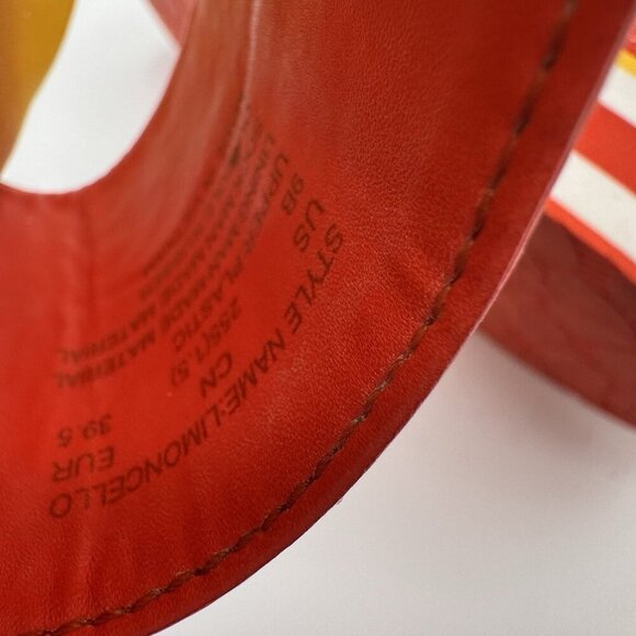 Kate Spade Size 9 Inflatable Limoncello Pineapple Sandals Slide Stripe Platform - Picture 6 of 6